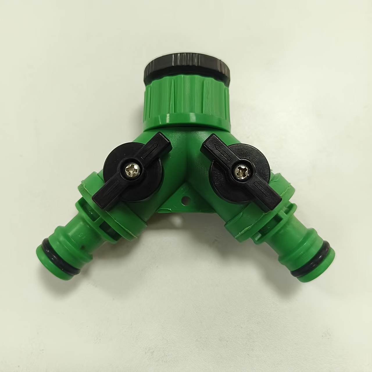 Image of 1pc 2-way Universal Thread Water Splitter Adapter - Plastic Garden Hose Y Connector With Valves, Kit For European And American Faucets - Hose Faucet Splitter Accessories