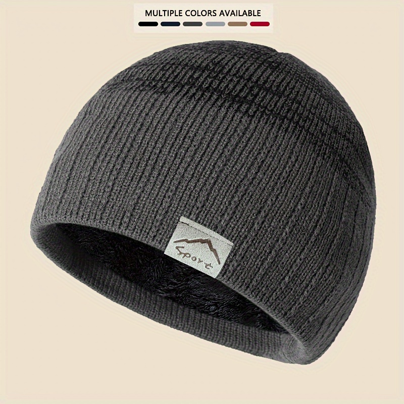 

1pc And Women's Fleece Hat, Knitted Hat Suitable For And , For