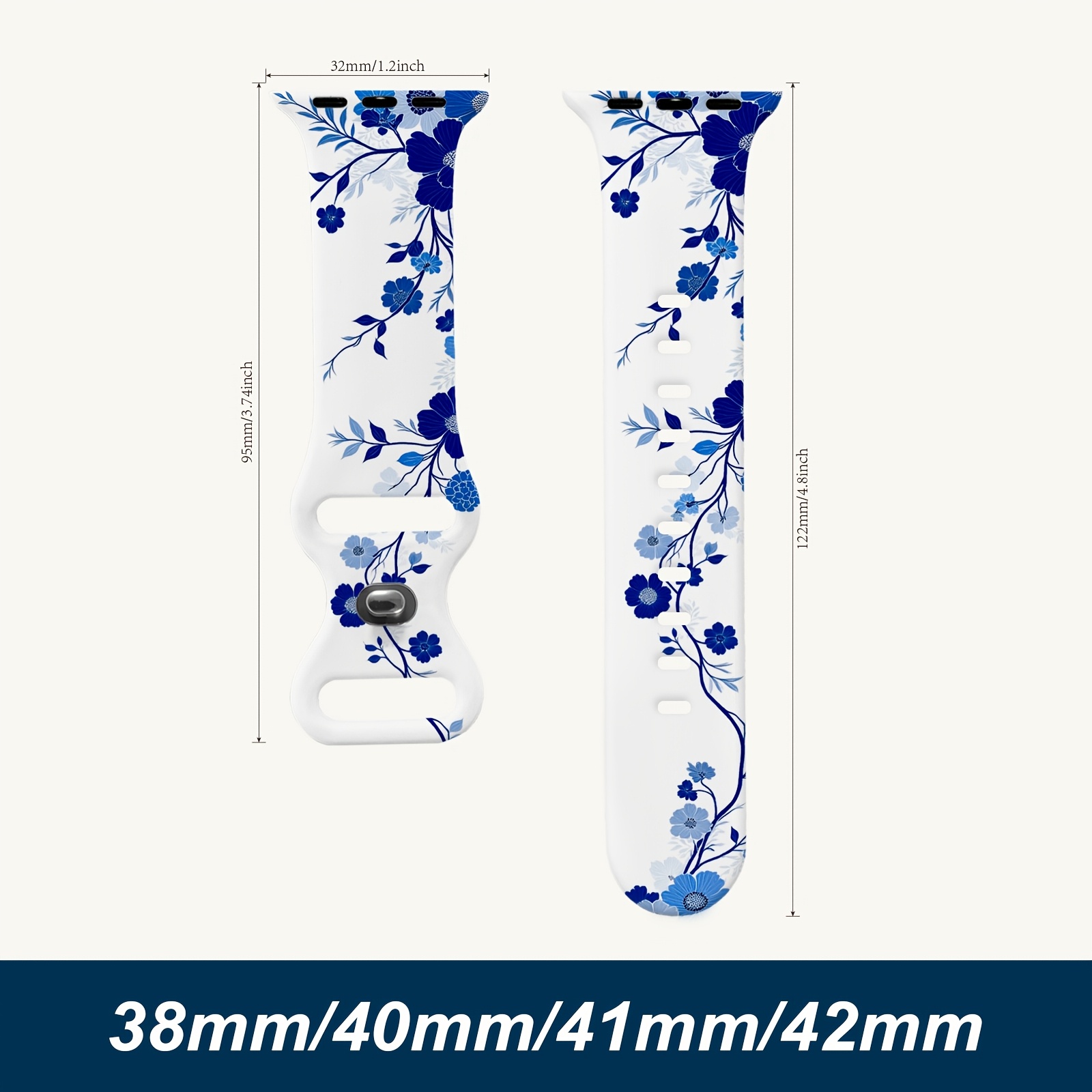 Image of Cute Silicone Watch Bands For /5/6/7/8/9/10 | 38/40/41/42mm, Clasp, Lightweight, Weatherproof, , Suitable For Daily Wear, Sports, Travel, And Office Use