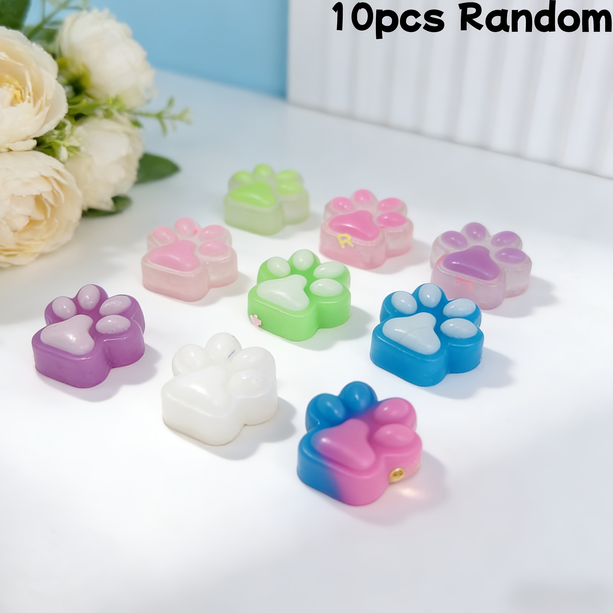 5/10//40/50pcs Mini Random Cute Cat Paw Soft Toy, Soft Squeezable Animal Paw Toy, Ideal Filler For Basket Decoration, Halloween/christmas Party Bag Filler