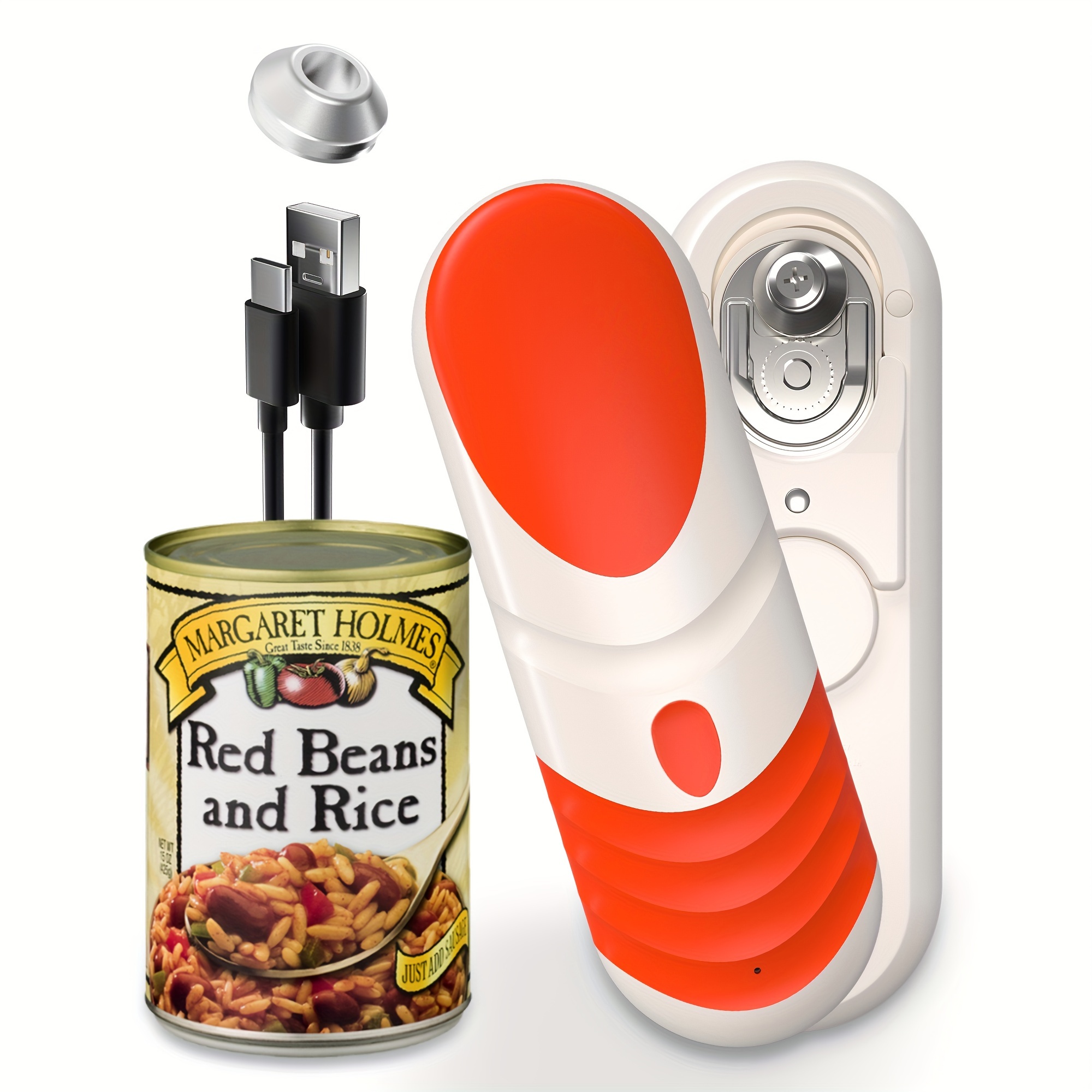 TEMU Automatic Electric Can Opener, Usb Rechargeable Electric Can Opener, Automatic Can Opener With , All Can Sizes, Kitchen Gadget For Seniors,