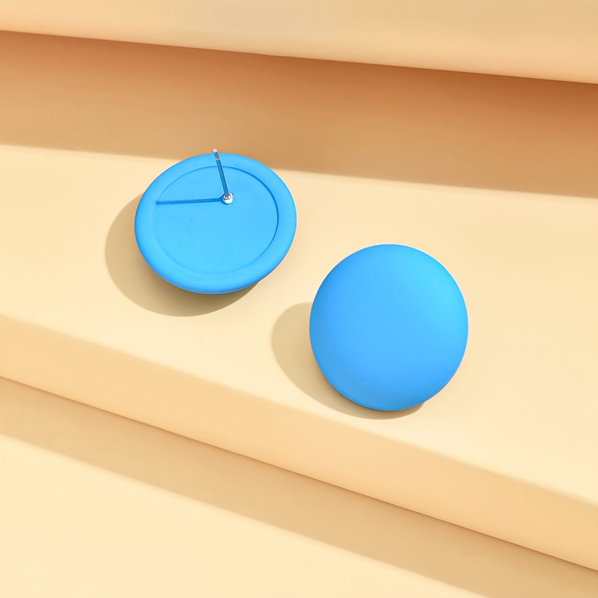 Women's Green Acrylic Circle Stud Earrings, Everyday Accessory