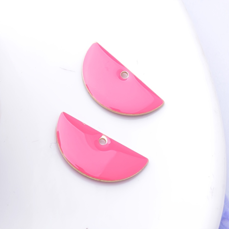 Copper Enamel Half Round Charms Pendant for Jewellery Making