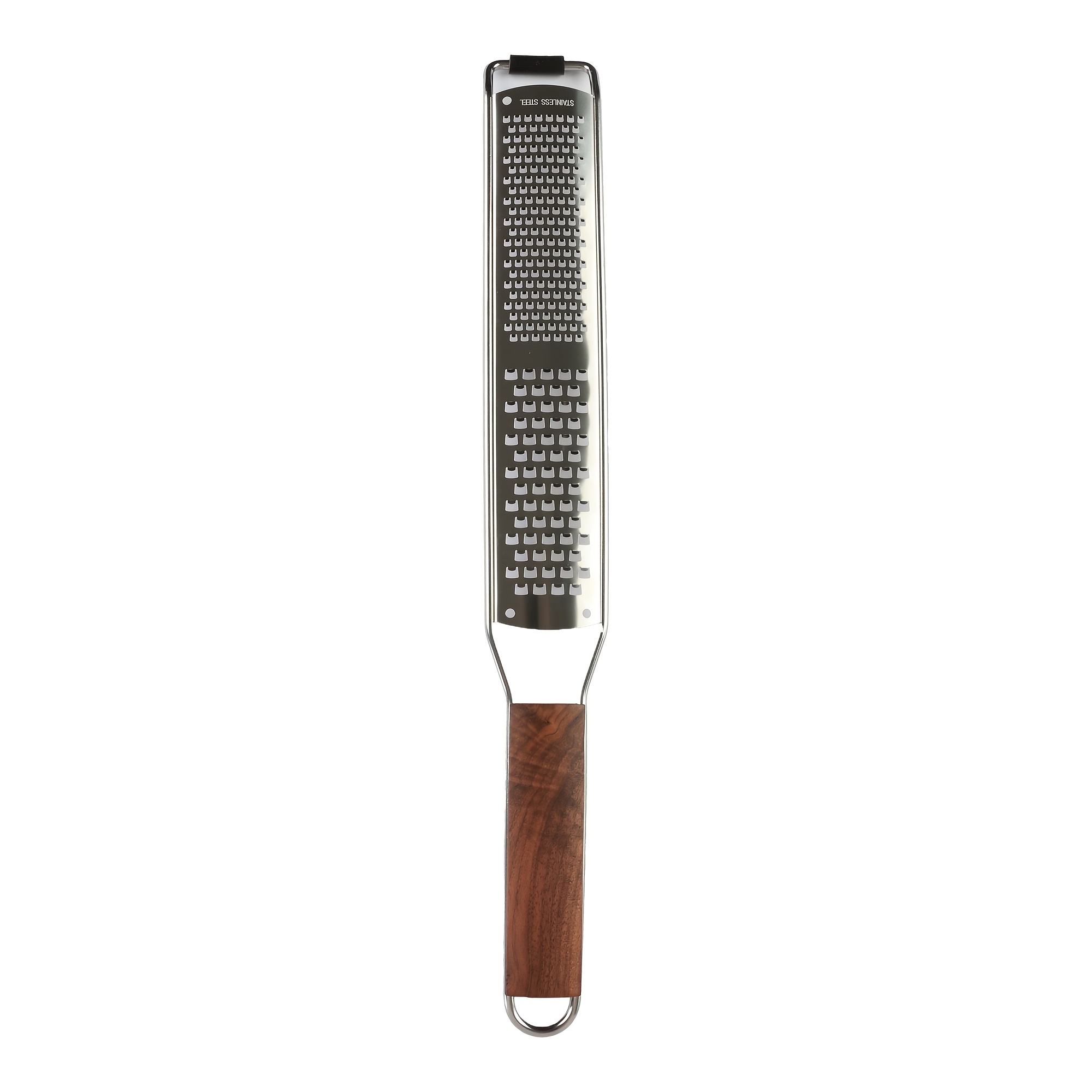 TEMU 1pc Stainless Steel Lemon Zester And Wooden Handle Reamer - Non-slip, Rust-resistant Handle, Suitable For Garlic, Cheese, Chocolate, Nutmeg, And