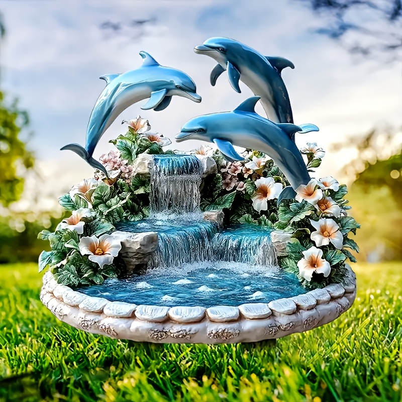 

-chic Crystal Dolphin Garden Sign - Outdoor Decor For Lawn, Patio & Planters | Perfect Yard Art & Gift Idea