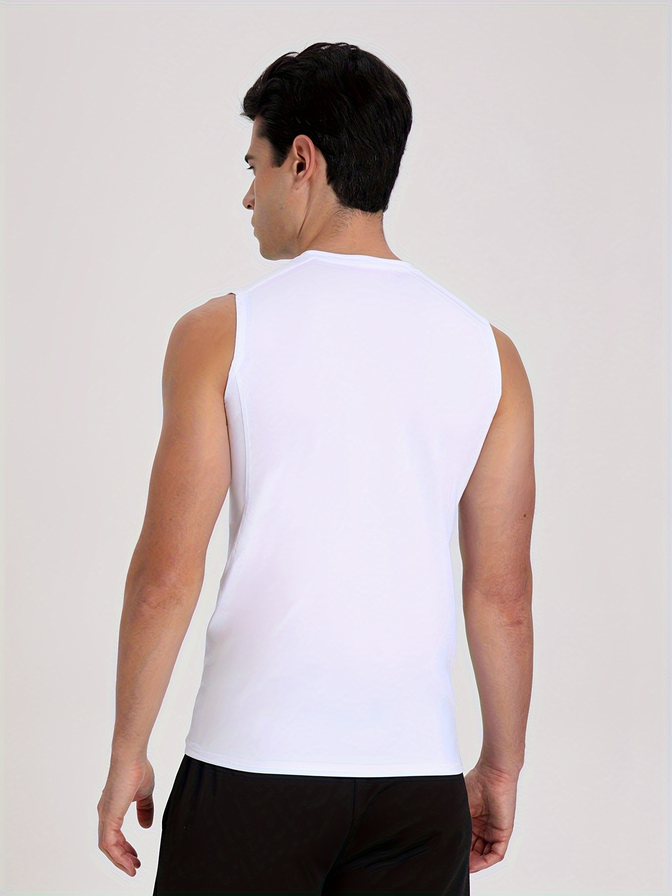 Mens Tank Top Mens Summer Breathable Ice Silk T Shirts Cultivate Fitness  Movemen V Neck Vest Blouse Tank Tops White