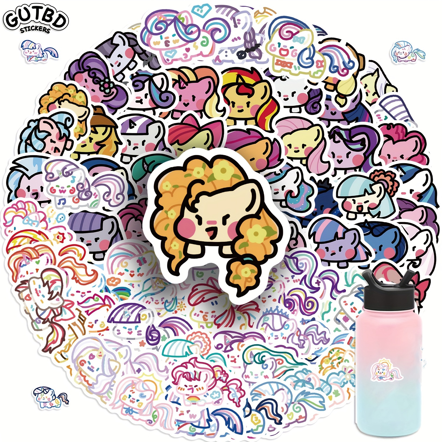 

Gutbd 80-count Pony Pvc Decals, Durable Luggage & , High-definition Skateboard & Guitar Decoration Accessories, Residue-free Removal