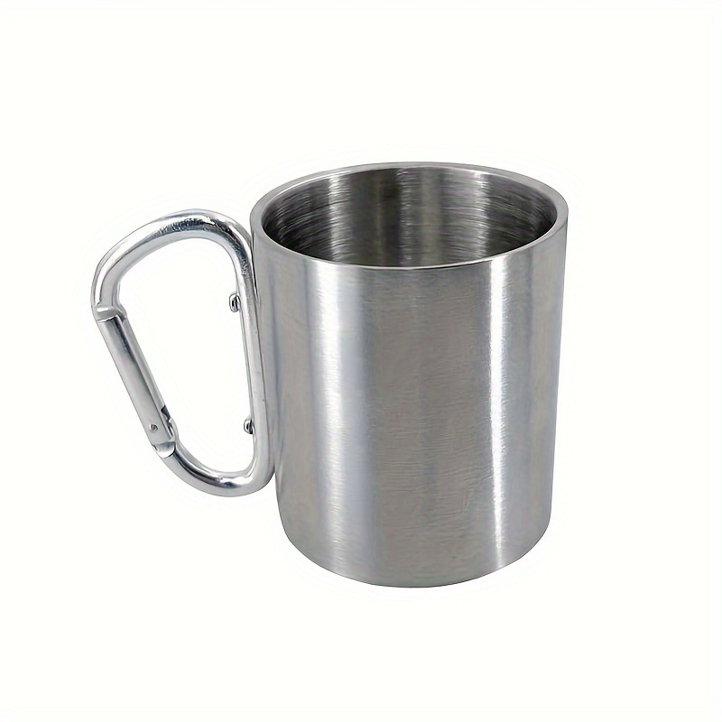 1pc Travel Camping Portable Water Cup With Stainless Steel 304 Inner Metal Cup For Backpack/pendant Use
