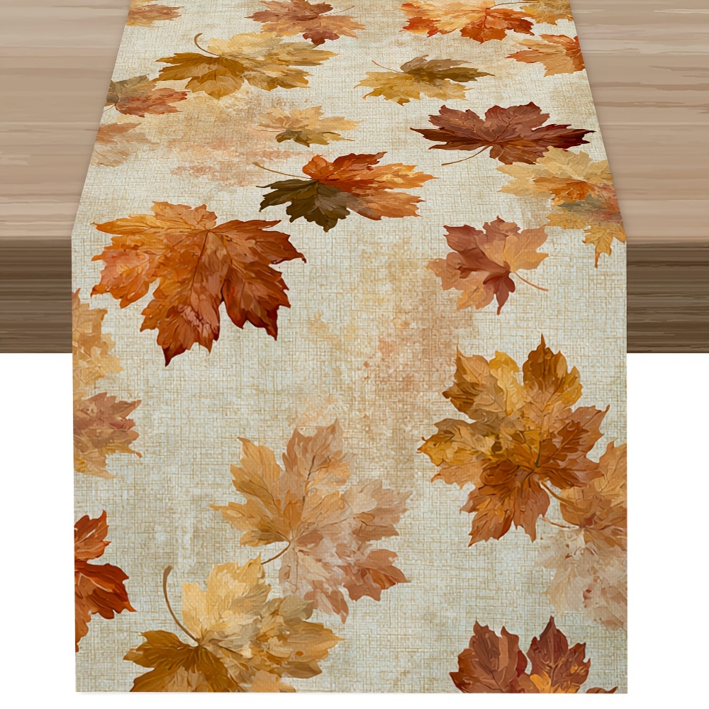 TEMU 1pc Scattered Print Table Runner, Light Luxury Rustic Style, Latest Autumn Table Runner, Printed Polyester Tablecloth, Kitchen Accessories, Home
