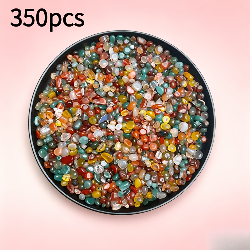 Image of 350pcs Agate Stone Fish Tank Flowerpot Landscape Decoration Paving Stone Rainbow Agate Gravel