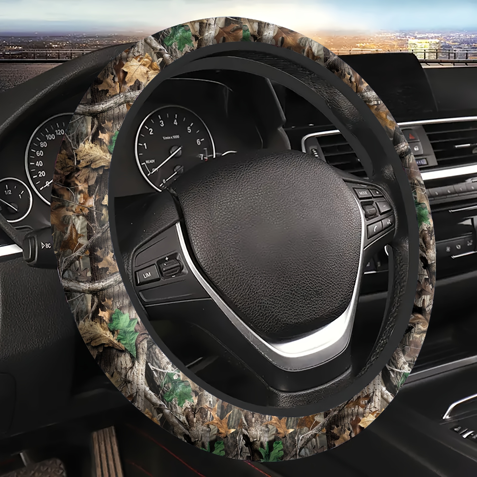 

Camo Neoprene Steering Wheel Cover 15 Inch - Skidproof, Sweat-absorbent, Universal Fit For Most Cars And Suvs - With Grip - 1pc Without