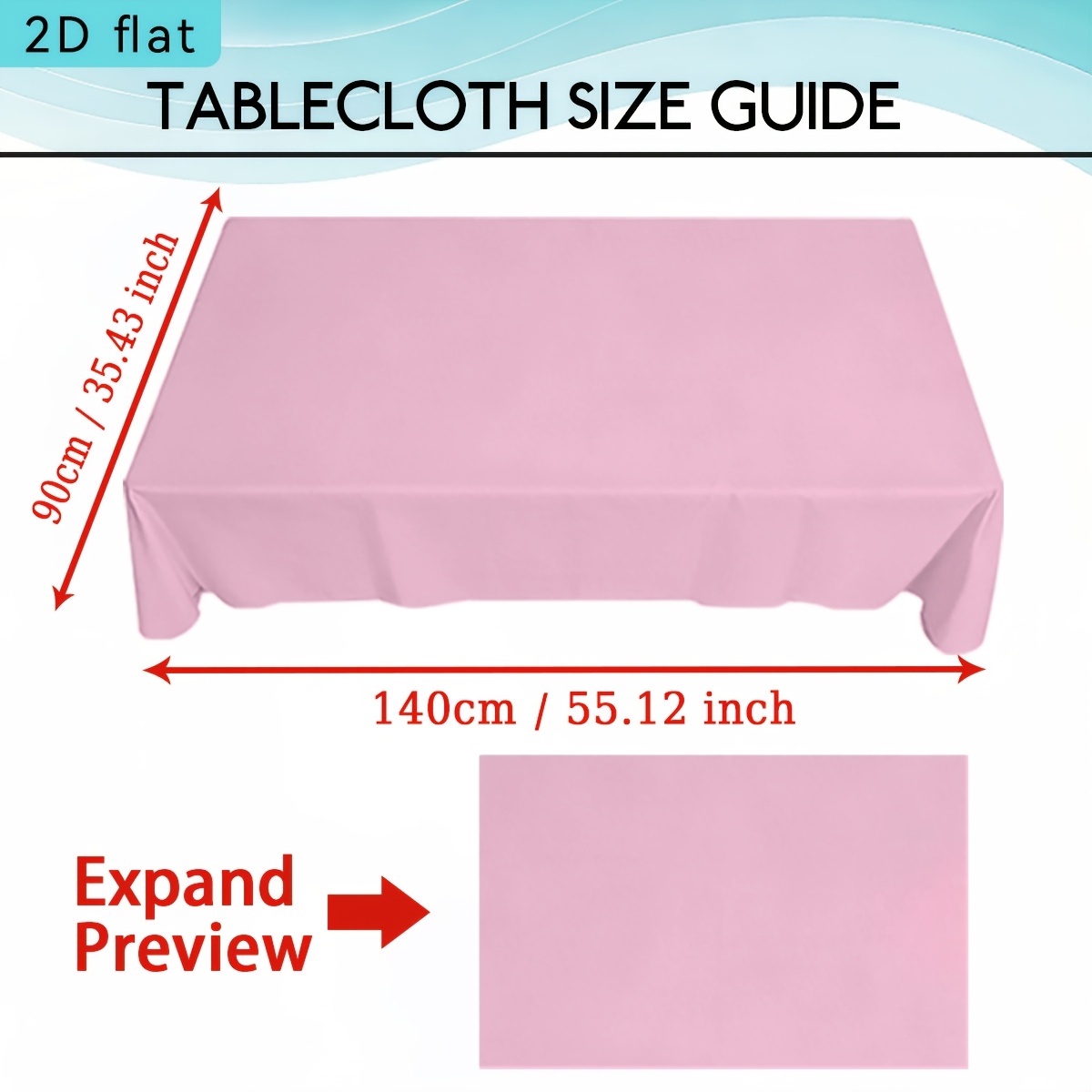 TEMU 1pc Blush Pink Solid Color Background Tablecloth, 2d Flat Kitchen Dining Room Rectangle Table Decoration, Party Tablecovers Home Decor For