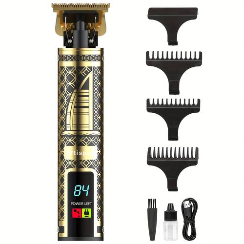 professional mens haircutter electric shave for men with led display hair clipper beard trimmer usb c charging wireless long hair trimmer hair beard trimmer set with 4 combs