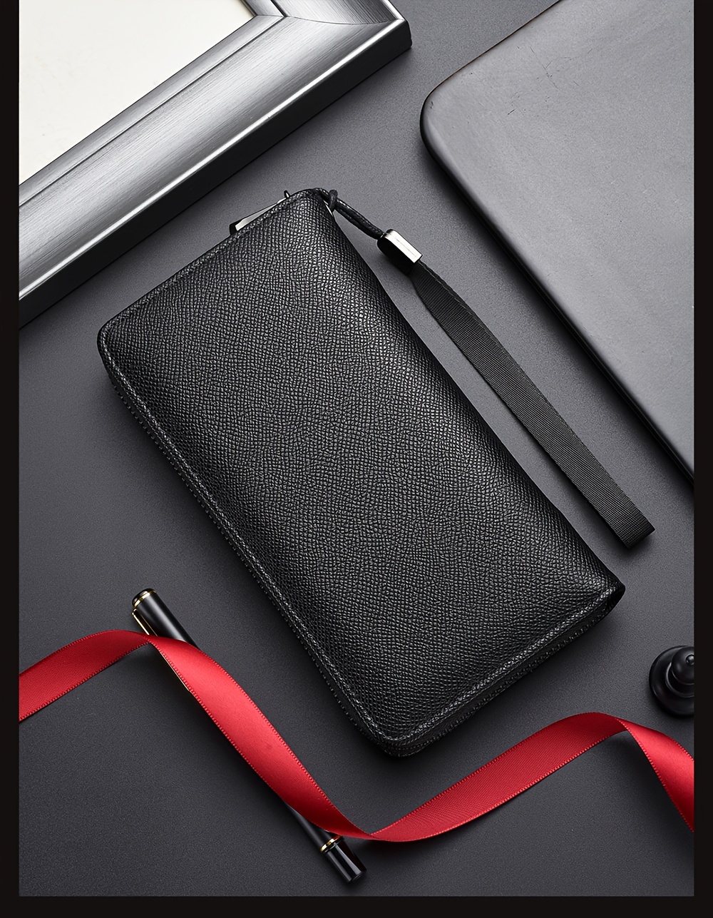 Cartera larga para hombre con gran capacidad, múltiples ranuras para tarjetas, monedero, tarjetero y clutch para .