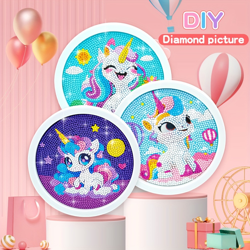 

Diy 5d Unicorn Kit - Round Art For Desktop Decor, Set