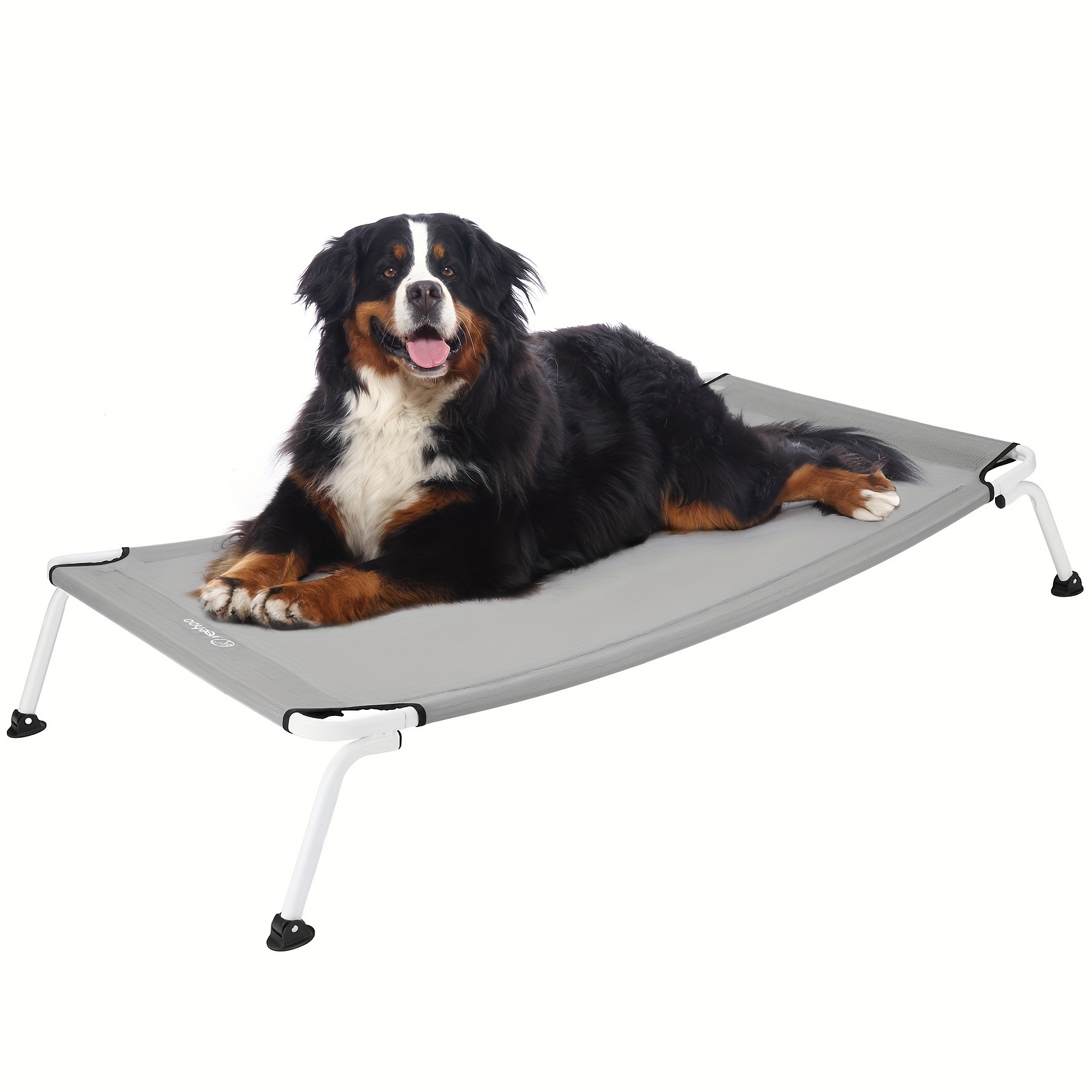 

Veehoo Curved Cooling Elevated Dog Bed, White Frame Outdoor Raised Dog Cot, Chew Proof Pet Bed With Washable & Breathable Textilene Mesh, Non-slip Feet For Indoor & Outdoor