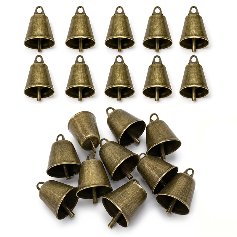 TEMU 20pcs Cloches Bronze pour Artisanat Cloches Vintage 1In Cloches en Métal pour la Fabrication de Carillons Éoliens Décoration de Fêtes Cloches de
