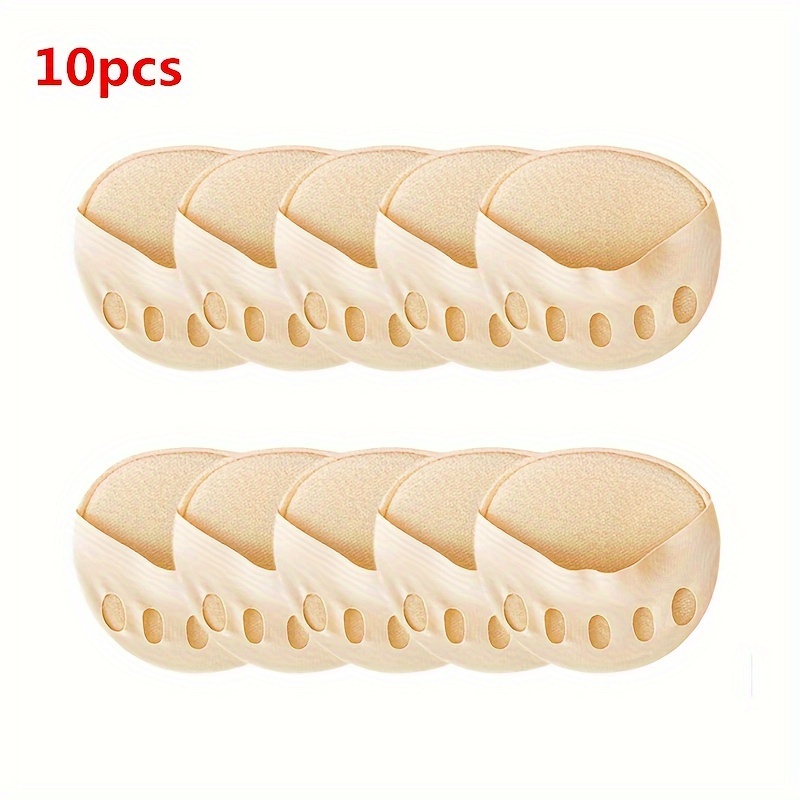 TEMU 10pcs/ High-heeled Shoe Front 5 Toe Pad - Comfortable Foot Protection Pad, Anti Slip Toe Protection Pad, And Shock Absorber Pad - Soft,