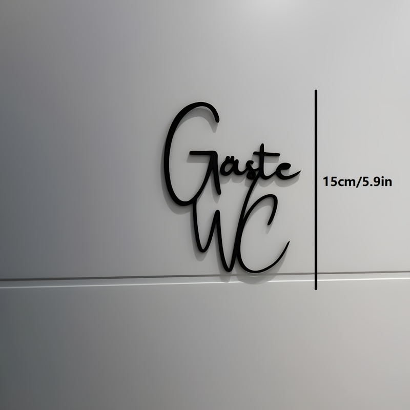 E-shop Gästetoiletten-Schild/Gästetoiletten-Schrift/Gästetoiletten-Slogan/Gästetoiletten-Deko/Langanhaltendes Kunststoffmaterial/Modisches