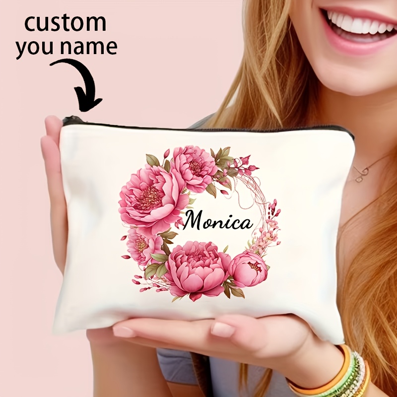TEMU 1-3pcs Customizable Polyester Makeup Bags With Colorful - Spacious And Durable Cosmetic Pouches With Secure Zipper Closure, Personalized Gift