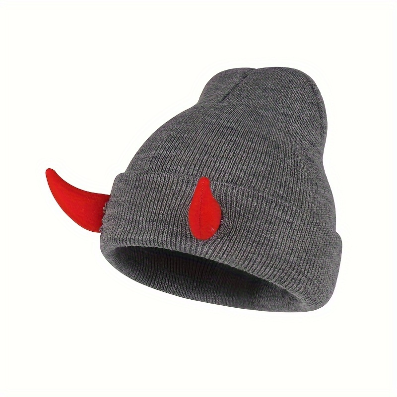 E-shop Kostüm Cosplay Kuhhorn Strickmütze Herbst und Winter Outdoor Warme Winddichte Ohrschutz Kappenlose Mütze Männer und Frauen Universal Trend