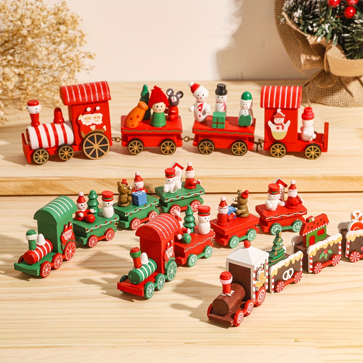 

Merry Christmas Wooden Train Ornament - Festive Tree Decor, Gift & Home Accent, Christmas Decor