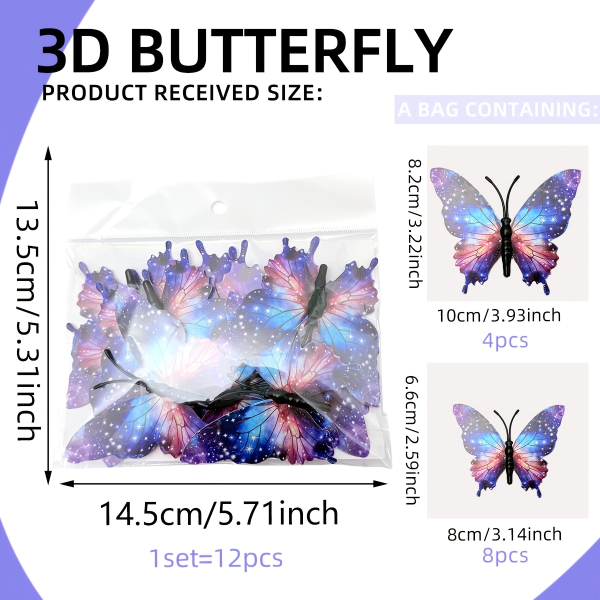 A 12pcs Py3056 Creative Starry Decorative Sticker For Home Background And Holiday Atmosphere Wall Decoration