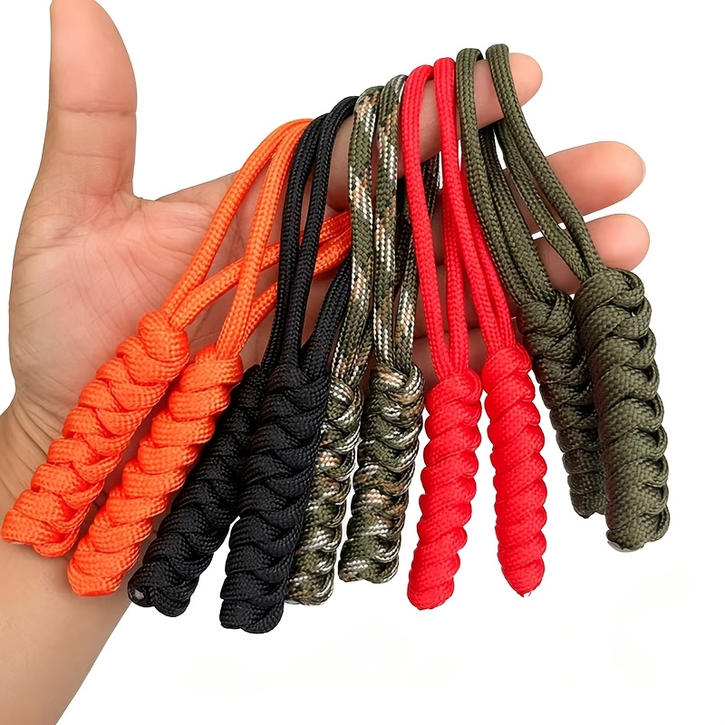 TEMU 10 stuks handgeweven ritssluitingtrekkers, duurzame treklint-sleutelhangers met koord, veelzijdige rugzak-, sleutel-, jas- en