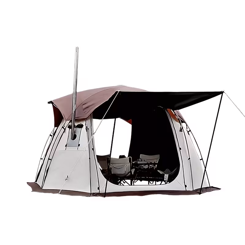 outdoor camping spherical tent dome black thickened sunshade large space with chimney Product details 2