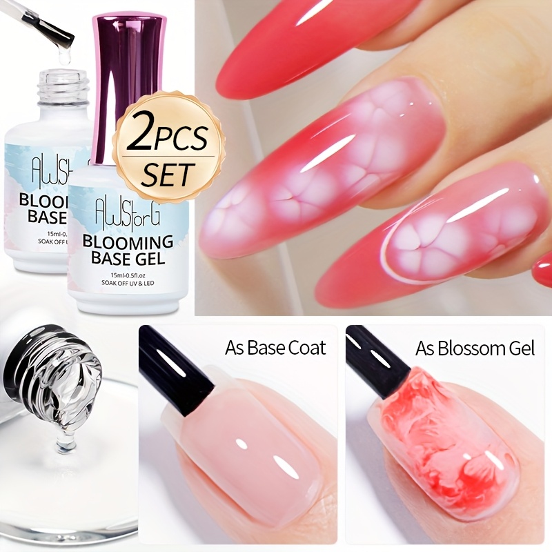 Awstorg 2pcs 15ml For Nail Blooming Gel, Spreading Effect Functional Gel, Easy To Apply For Nail Art Pedicure