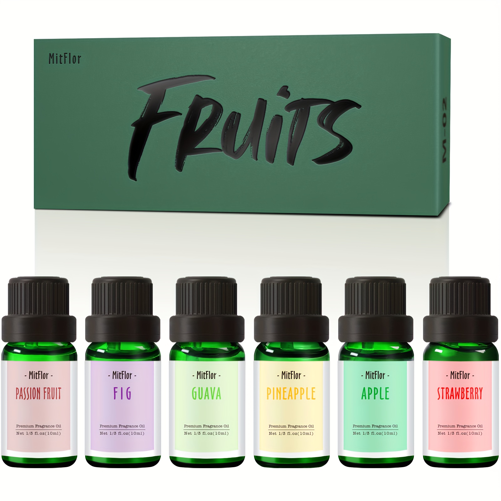 

Fruit Essential Oils, Mitflor Premium Fragrance Oil, Refreshing Diffuser Oil Scents For Summer, , Strawberry, Passion Fruit, , Fig, Pineapple, 6x10ml