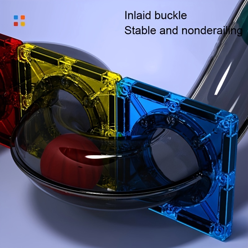 182pcs Track Magnetic Building Block Set Made Of ABS Safety Material Transparent Magnetic Building Blocks Suitable For Children Aged 3-8 Sensory Education Toys For Children Birthday Christmas Gifts