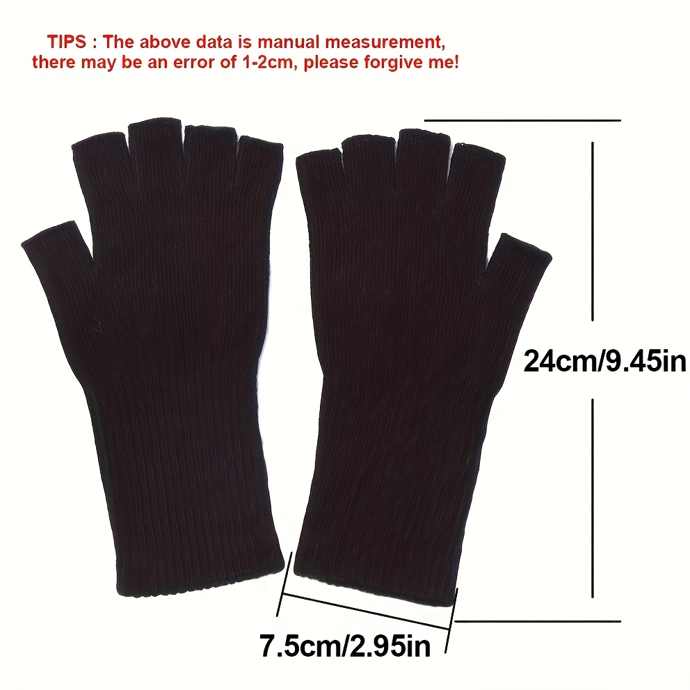 2pcs Black Fingerless Gloves for Winter Warmth