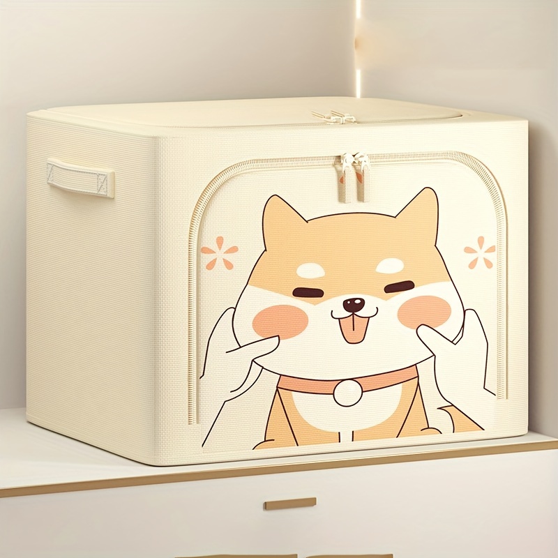 

Boîte de Rangement Pliable de Grande Capacité avec Design de Dessin Animé Mignon - Organisateur Polyvalent pour Vêtements, Livres & Poupées dans la Chambre ou le Dortoir