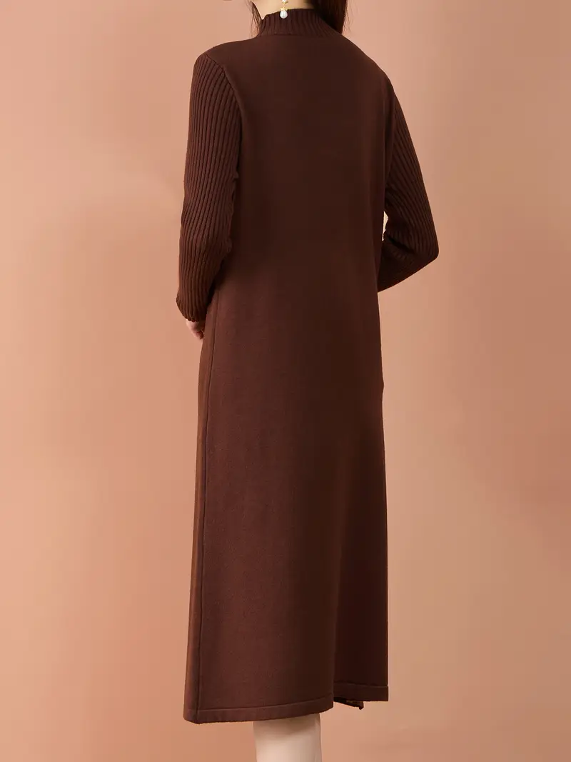 long sleeve turtleneck dress loose Women's Elegant Sweater Dress Turtleneck Long Sleeve Button Up Knitted Loose Maxi Dresses With Belt Long Sleeve Mini Dress for Women Dressy Sweater Dresses for Women Sweater Dress plus Size Maternity -