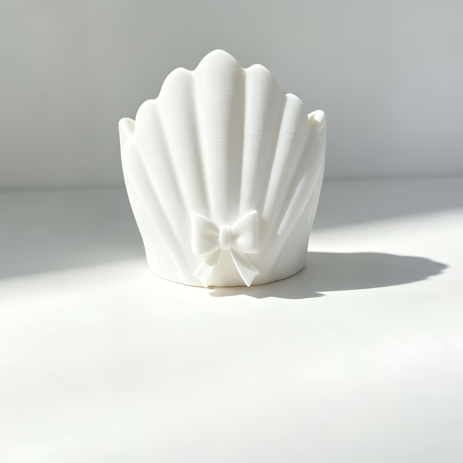 TEMU Bow Seashell-shaped 4-grid Toothbrush Holder, Bathroom Counter Toothpaste Makeup Pen Organizer, Multifunctional 3d Printed Desktop Small Item