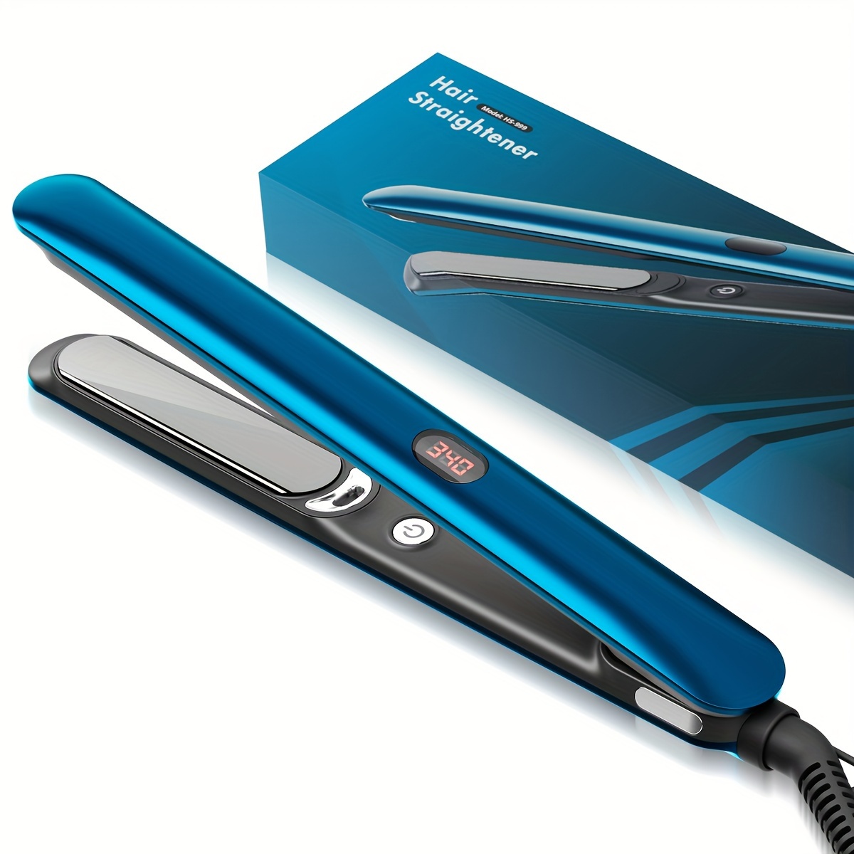 

Hair Straightener, Negative Ion Hair Straightener, 1" Ceramic With Lcd, Professional 2 In 1 Hair Iron For , 11 Heat Settings Styling Tool