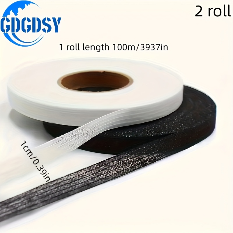 2pcs 3937inch Black White Non-woven Interlinings Iron On Single-sided Adhesive Tape Fabric Hem Tape Mesh Lining Diy Sewing Accessories