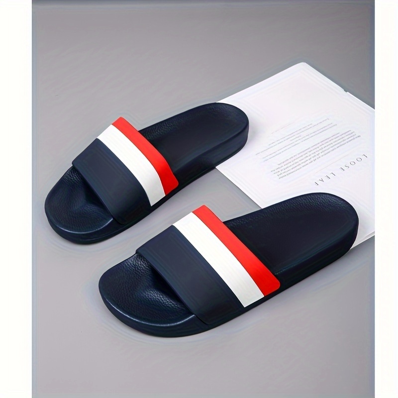 

Pvc Striped Pillow Slides, Slip On Lightweight Soft Sole Shower Slides, Non-slip Beach Slides