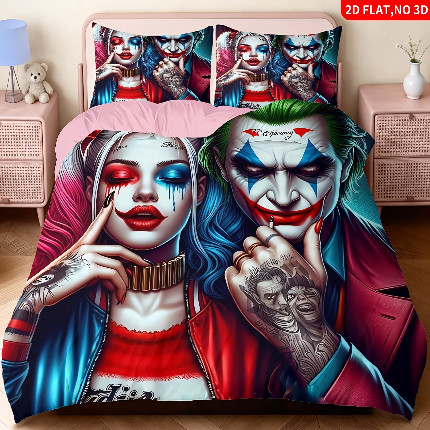 TEMU 2pcs 3pcs Wb Joker Classic Scene Three-piece Bedding, Including Duvet Cover And Pillowcases, With Durable Zipper Structure, Soft Texture Cozy