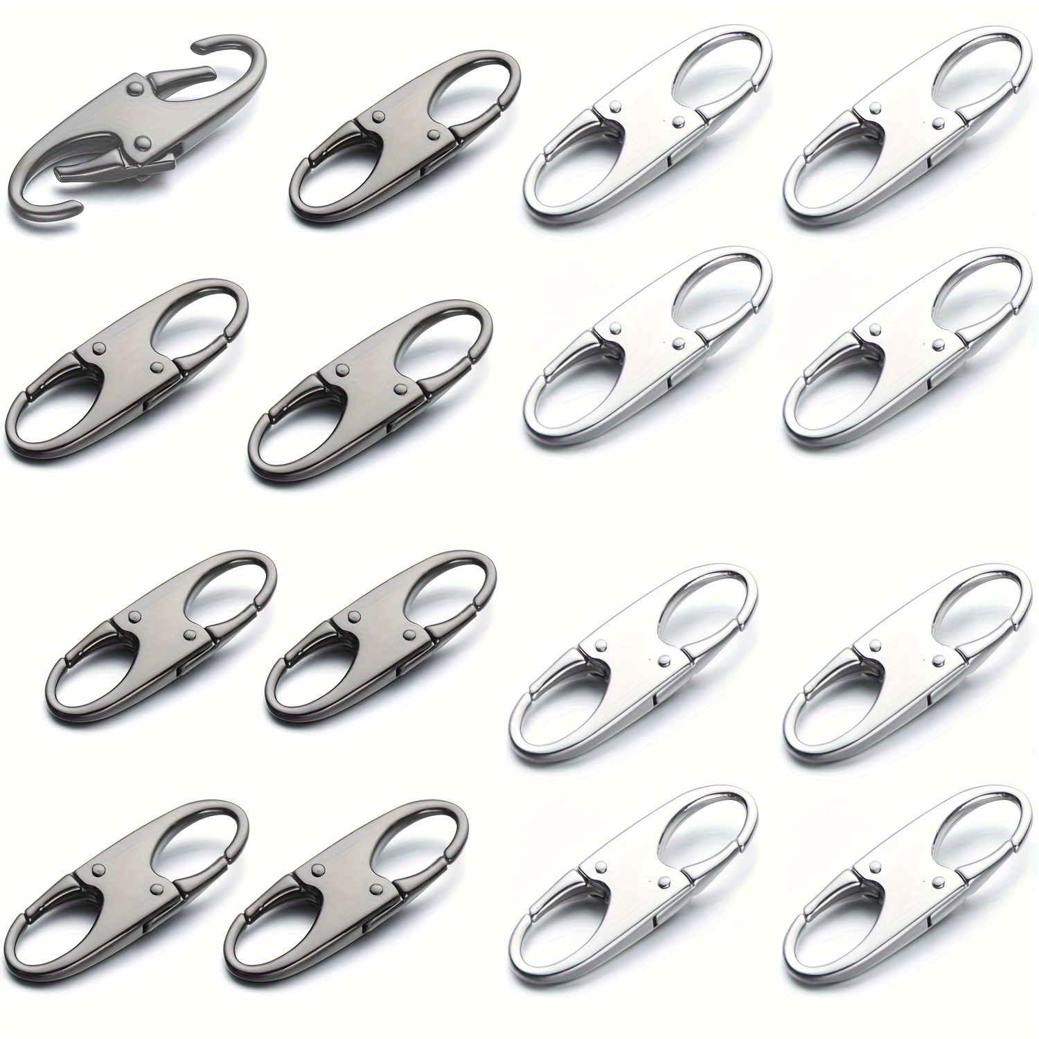 

16 Pieces-double Small Carabiner Clips - Zipper Clip Theft Deterrent - Holding The Zipper Closed - Zipper Pull Replacement