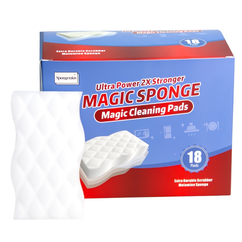 

18/12pcs Magic Sponge Cleaning Pads, , Melamine Foam, For Kitchen, Bathroom, Living Room, Walls, Floors, Cleaning With Reduced Chemical