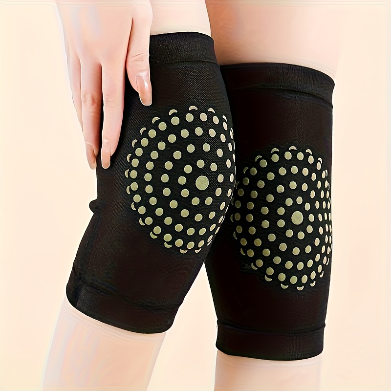 A Pair Of Warm Wormwood Knee Pads, In , Suitable For Covering Legs To , Stretchable Design Suitable For Most Sizes, Hand Wash Only