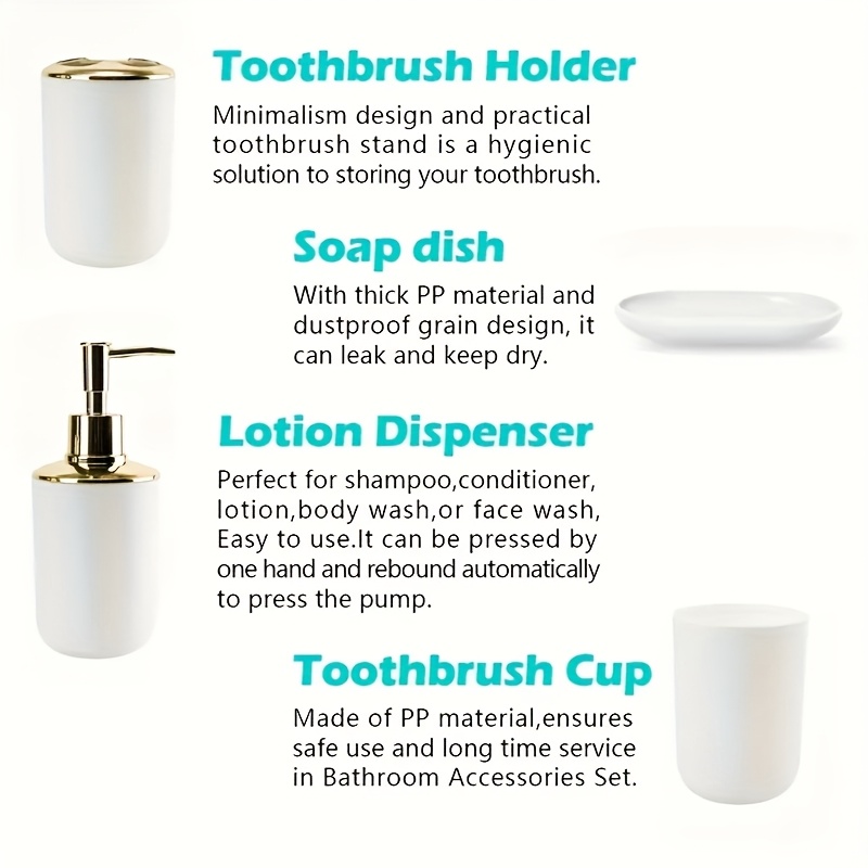 9pcs Bathroom Accessory Set, Complete Essentials