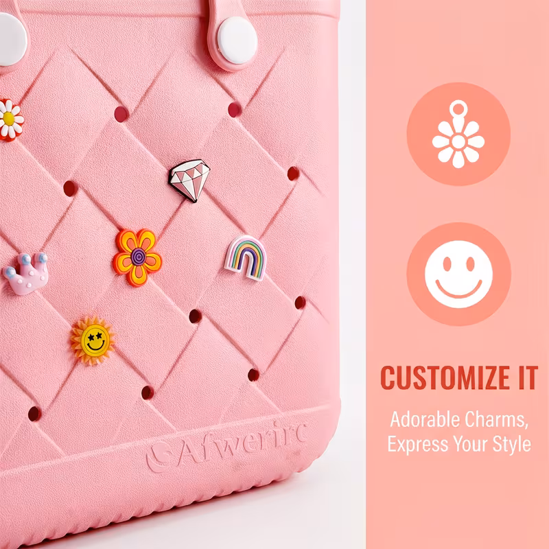 stylish tote bag with decorative buckles high quality extra large eva beach bag versatile beach bag the beach shopping sports and as a toiletry bag fathers day gifts vacation july 4th u s Product details 7