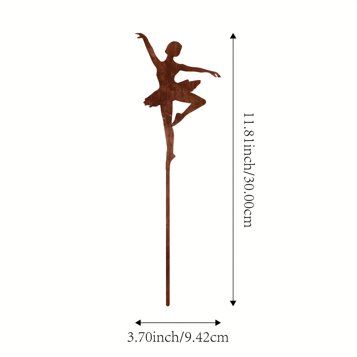 1pc Rusty Metal Ballerina Garden Stakes, Rusty Ballerina Metal Garden Stakes, Patio Lawn Art Stakes Sign, Outdoor Lawn And Garden Party Decorations, Metal Artwork, Inch Size