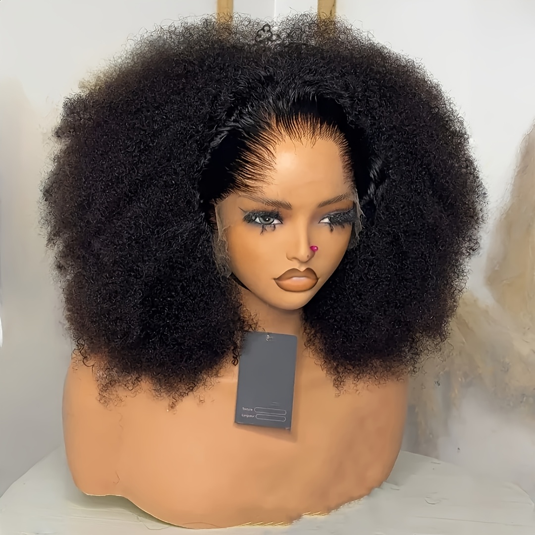 Image of 16 Inch Short Bob Soft Natural Black Hair 180 Density 13x4 Lace Front Wig, Hair , Suitable For Women' Use, Glueless Fashion Wig