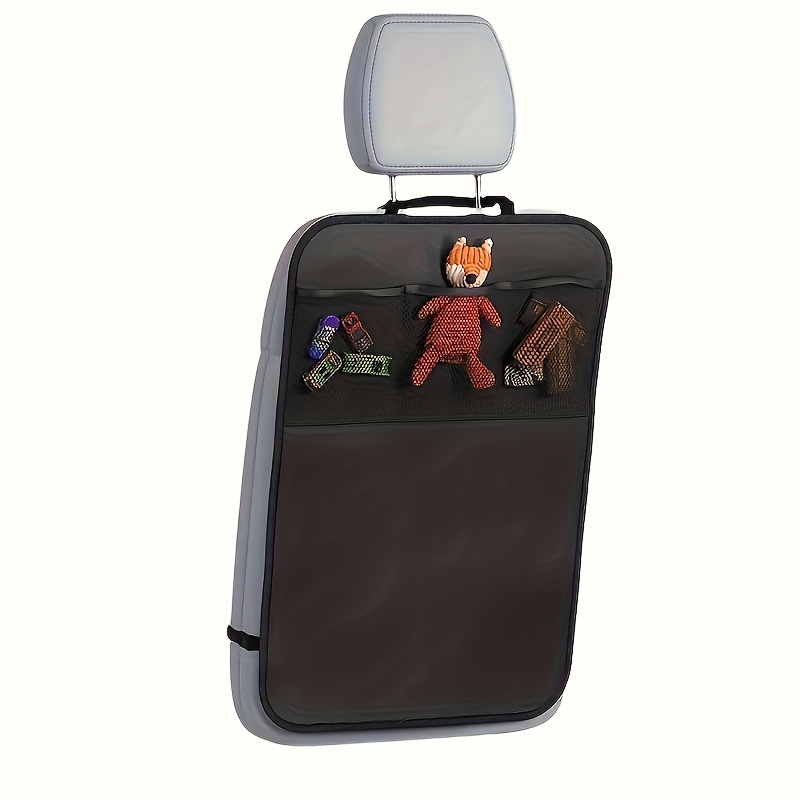 TEMU 1-pack Car Seat Protector Back Protector With Multi-compartment Storage, Adjustable Straps & - Organize Toys, Books, Electronics & Shoes -