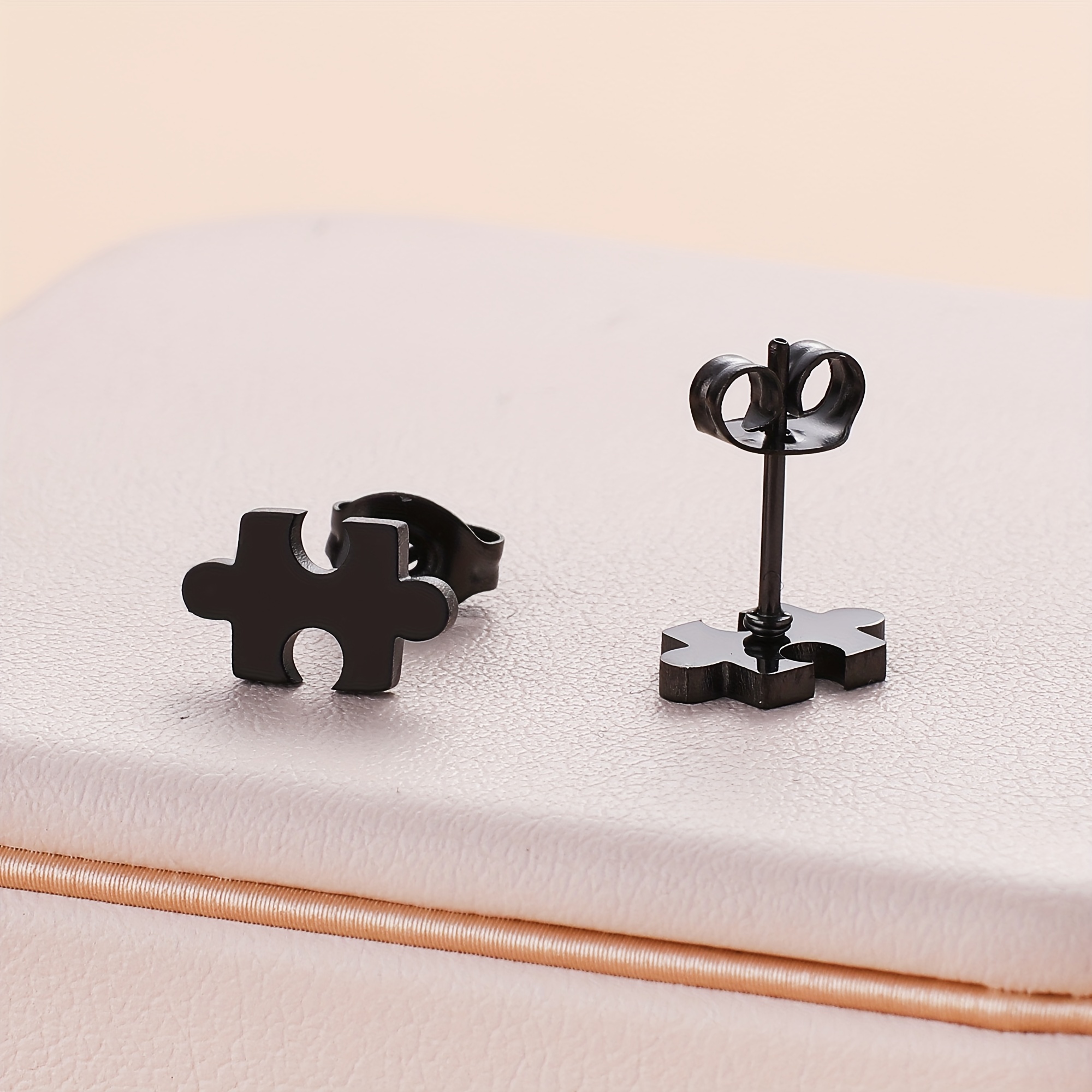 1 Pair/3 Pairs Stainless Steel Hypoallergenic Puzzle Shape Earrings For Women - 18k Golden Plated, Elegant Everyday Jewelry With , Valentine's Day Gift, Wear, , Minimalist Jewelry, Durable Jewelry