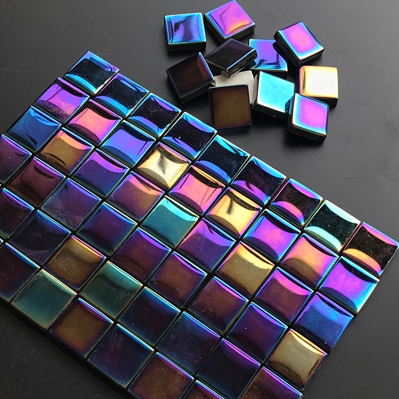 

60pcs Vibrant Metallic Gloss Mosaic Tiles, 0.591" Square, Diy Craft Kit For Creative Decor & Art Projects